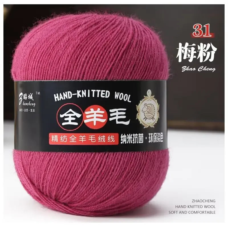 Rouleau de fil mérinos pur 100% laine, 50 g/rouleau, pour tricoter à la main, écharpe douce, pull, bricolage de poupée, matériel tissé