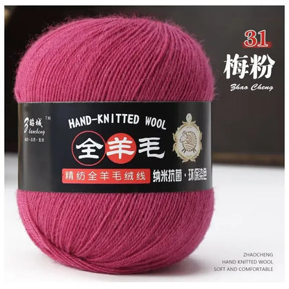 Rouleau de fil mérinos pur 100% laine, 50 g/rouleau, pour tricoter à la main, écharpe douce, pull, bricolage de poupée, matériel tissé