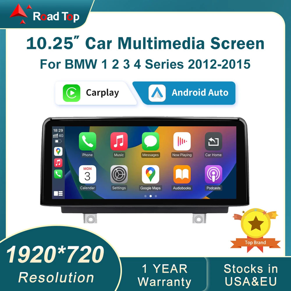 Écran d'affichage multimédia sans fil CarPlay Android Auto, 10.25'12.3', pour BMW série 1 2 3 4 F20 F21 F22 F30 F31 F32 F33