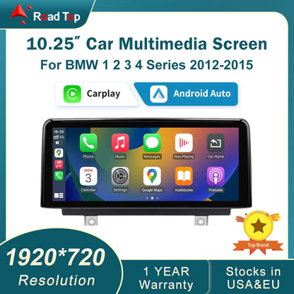 Écran d'affichage multimédia sans fil CarPlay Android Auto, 10.25'12.3', pour BMW série 1 2 3 4 F20 F21 F22 F30 F31 F32 F33