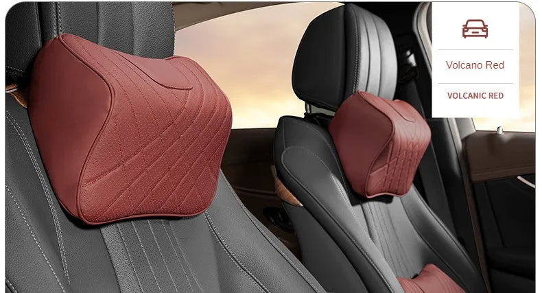 Ensemble d'oreillers pour appui-tête de voiture, couture en cuir, Support de taille lombaire, mousse à mémoire de forme, coussin de protection du cou, accessoires, nouvelle collection