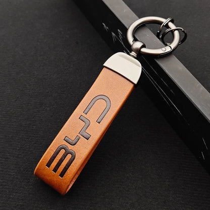 Porte-clés de voiture en cuir de luxe, Logo BYD, meilleur cadeau, accessoires automobiles, 2025