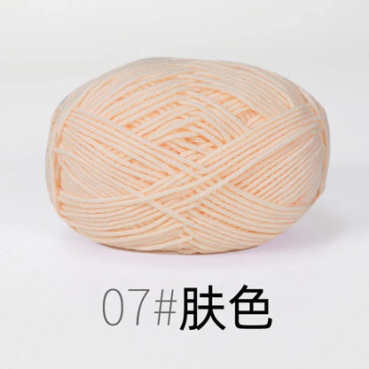 Fil de Lanas teint en coton au lait, 86 couleurs, 4 plis, pour bébé, chapeau, écharpe, pull, poupées, artisanat fait à la main