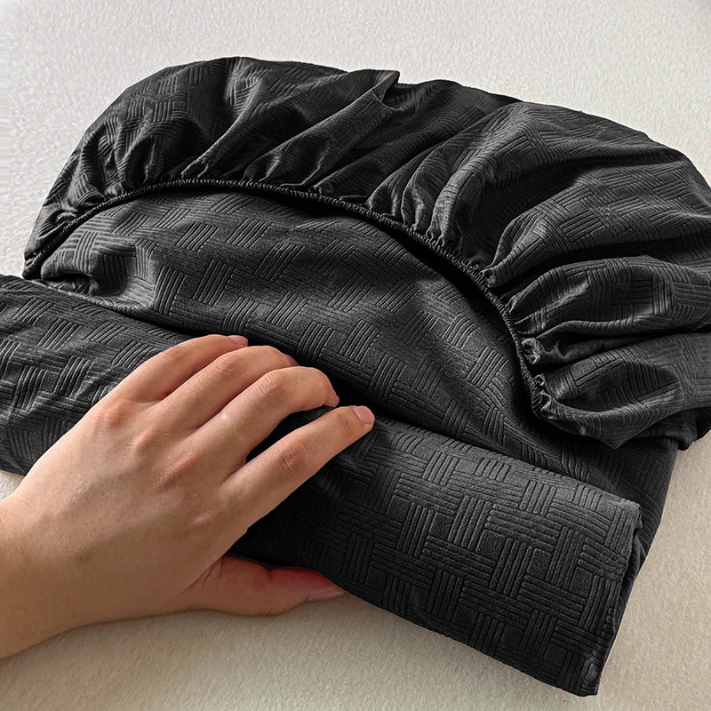 Housse de matelas unie douce pour la maison, drap-housse avec bande élastique pour lit simple, double, king, queen 90/120/150/180/200CM