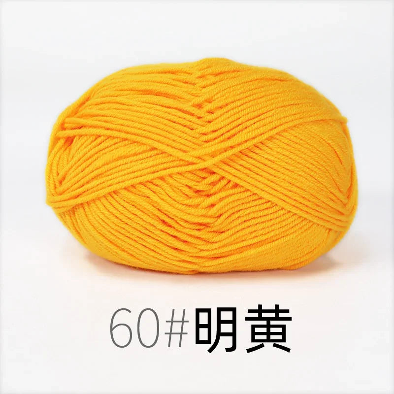 Fil de Lanas teint en coton au lait, 86 couleurs, 4 plis, pour bébé, chapeau, écharpe, pull, poupées, artisanat fait à la main
