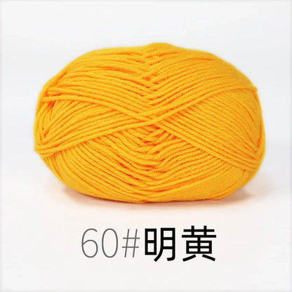 Fil de Lanas teint en coton au lait, 86 couleurs, 4 plis, pour bébé, chapeau, écharpe, pull, poupées, artisanat fait à la main