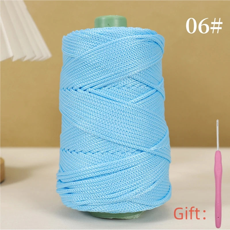 Corde légère au crochet, 250g, 3mm, fil creux cool au crochet, chapeau de soleil d'été, tricot à la main, fils épais, sac, coussin de chapeau