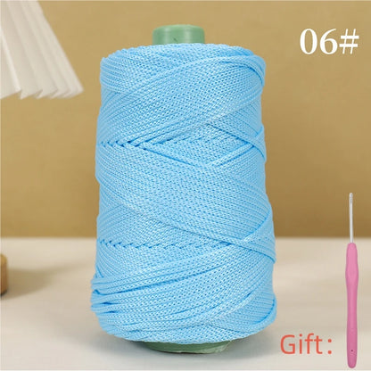 Corde légère au crochet, 250g, 3mm, fil creux cool au crochet, chapeau de soleil d'été, tricot à la main, fils épais, sac, coussin de chapeau