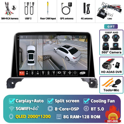 Android 15 Carplay Auto 2K écran autoradio multimédia lecteur vidéo pour Peugeot 5008 4008 3008 2017 - 2020 2din Autoradio stéréo