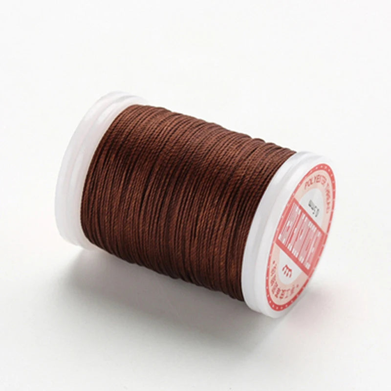 Fil à coudre rond ciré en Polyester, 0.4/0.5/0.6MM, accessoires de bricolage, artisanat du cuir, fil ciré, cordes enduites de cire, livraison directe