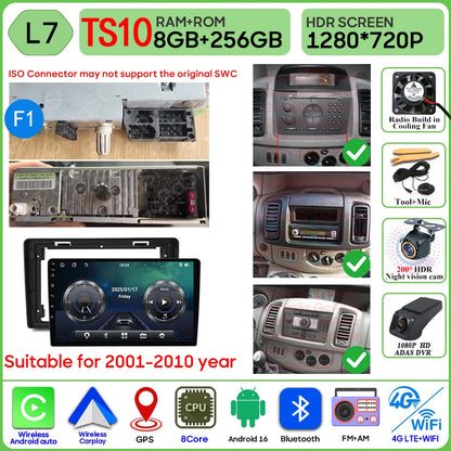 Autoradio Android 16 pour Renault Trafic 2 pour Opel Vivaro A pour Nissan primastar 2001 - 2014 GPS Navigation Carplay Android Auto