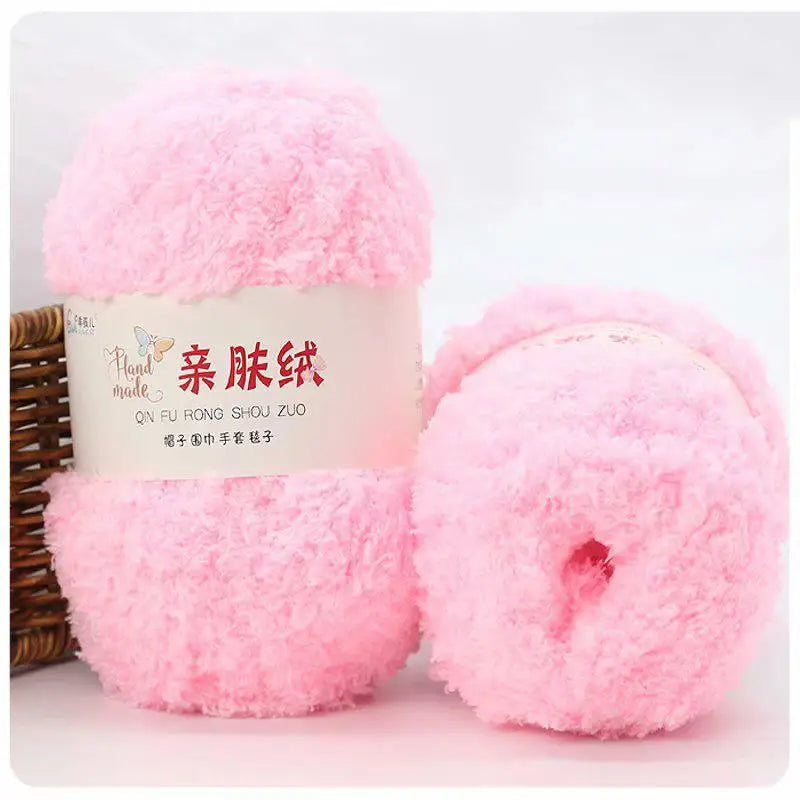 Fil Chenille doux et fin en velours de corail, 50g/paquet, fils de serviette pour tricoter, fil au Crochet, tricot à la main, poupées de bricolage