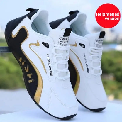 أحذية سفر رجالية جلدية مقاومة للماء، أحذية جري كاجوال عصرية، أحذية رياضية ربيعية، بطانة شبكية مريحة ومسامية
