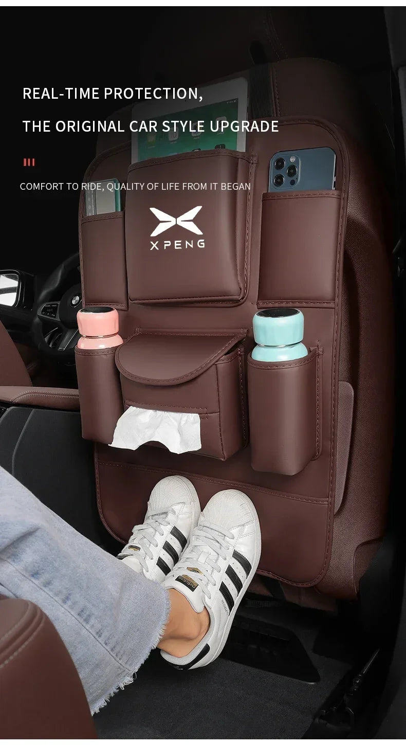 Sac de rangement arrière en cuir pour siège de voiture, anti-usure, coussin anti-rika, accessoires pour XPENG P5 P7 G3 G9 N5 F30 H93 BETA