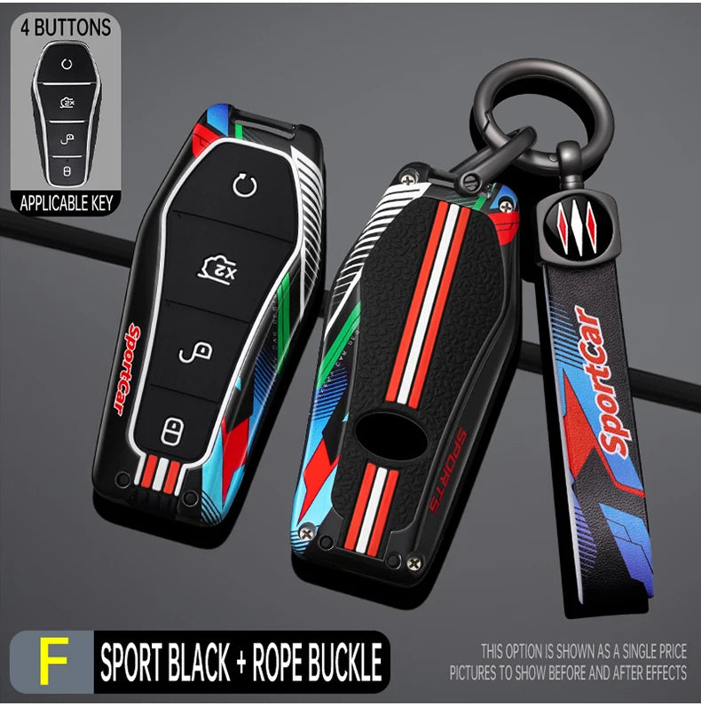 Porte-clés de voiture en alliage de Zinc, pour BYD Han Ev Tang Dm/Qin PLUS/Song Pro/MAX/Yuan Dolphin E2, coque de protection de décoration de clé de voiture