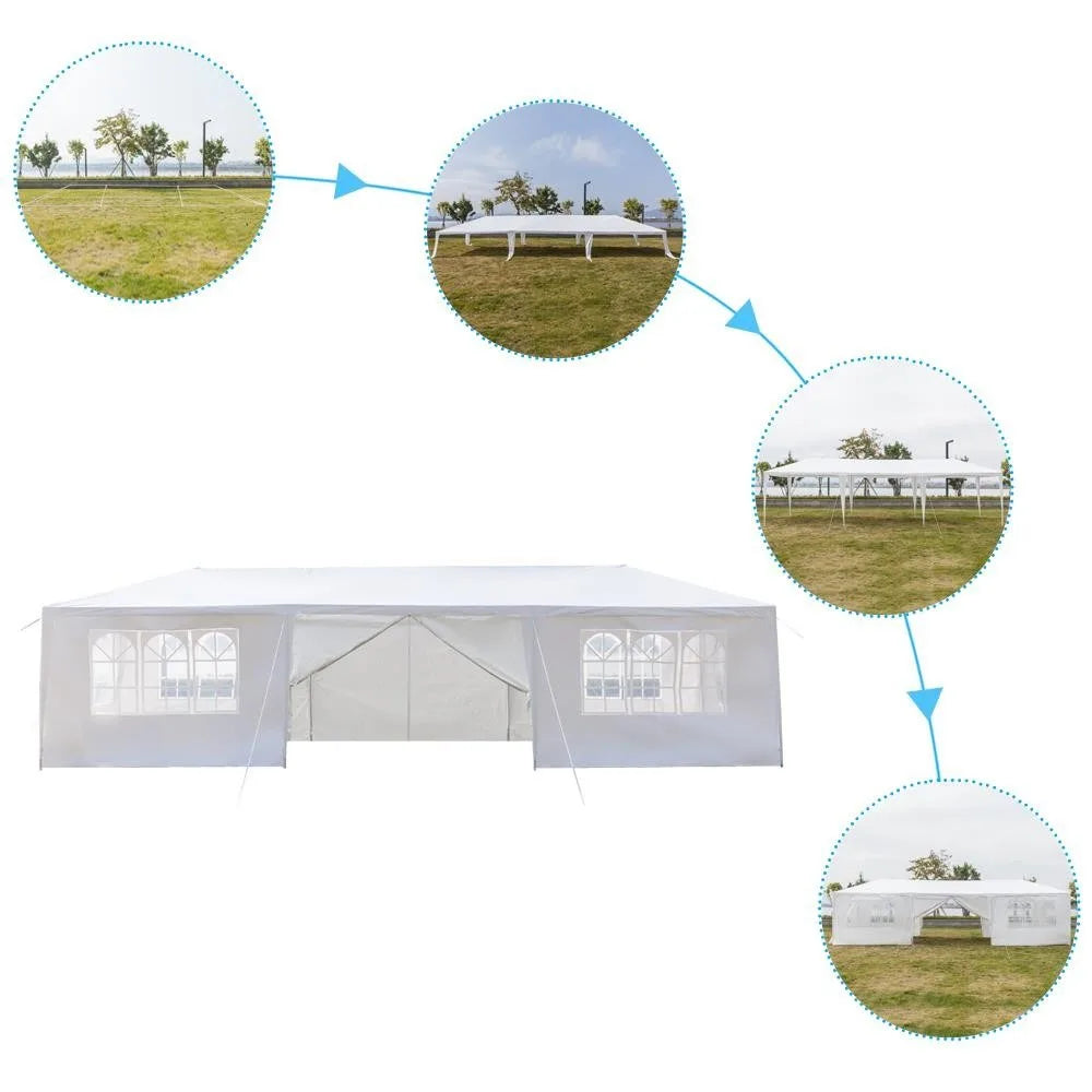 Nouvelle Tente de Réception Extérieure 3x9m pour Mariages, Événements et Traiteur avec 8 Murs