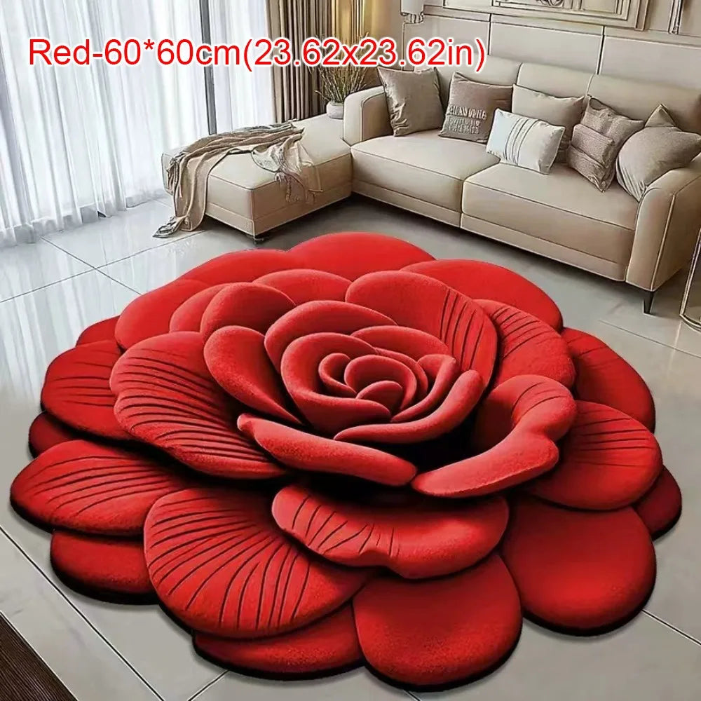 Tapis à fleurs de forme spéciale, doux et absorbant, tapis de sol en pivoine, antidérapant, 40x4 0cm/60x60cm, couverture pour salon, Table à thé, chevet