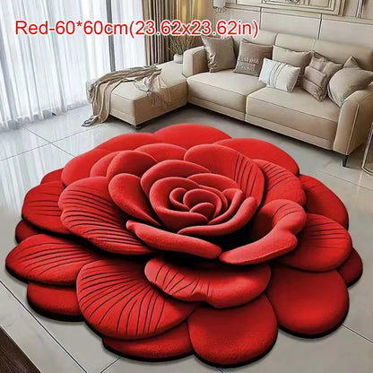 Tapis à fleurs de forme spéciale, doux et absorbant, tapis de sol en pivoine, antidérapant, 40x4 0cm/60x60cm, couverture pour salon, Table à thé, chevet