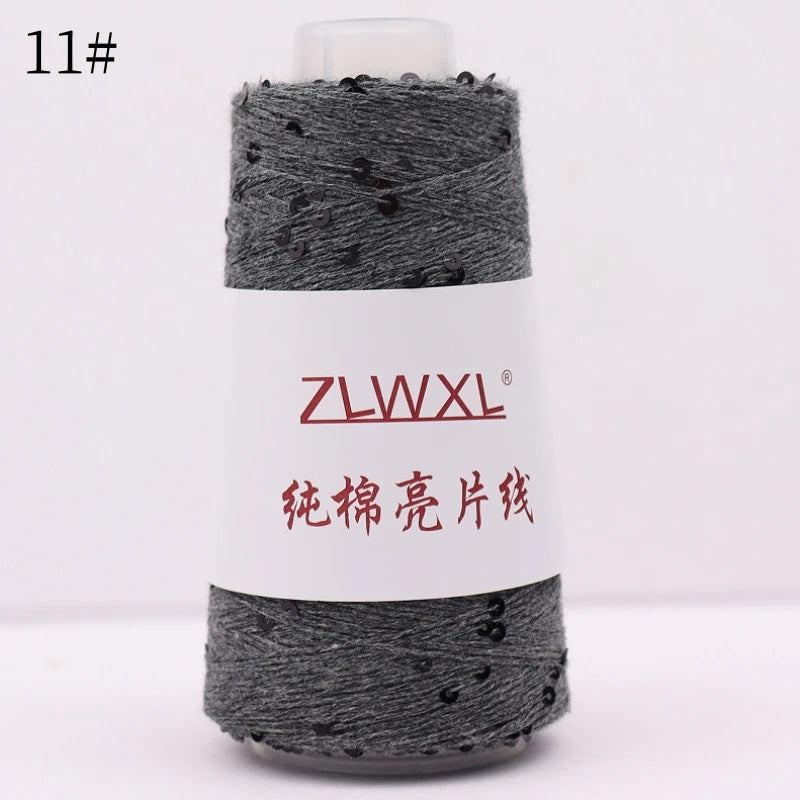   Блэк – fil de coton à paillettes, 100g, 800M, 3mm, décoration tricotée, crochet à la main, tricot jaune
