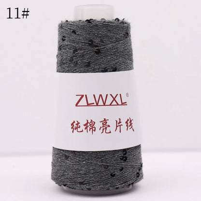   Блэк – fil de coton à paillettes, 100g, 800M, 3mm, décoration tricotée, crochet à la main, tricot jaune