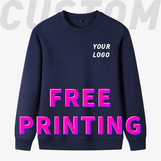 Sweat-shirt personnalisé 100% coton avec impression d'image de logo gratuite, sweat à capuche à col rond, vêtements de travail d'équipe unisexes d'automne et d'hiver