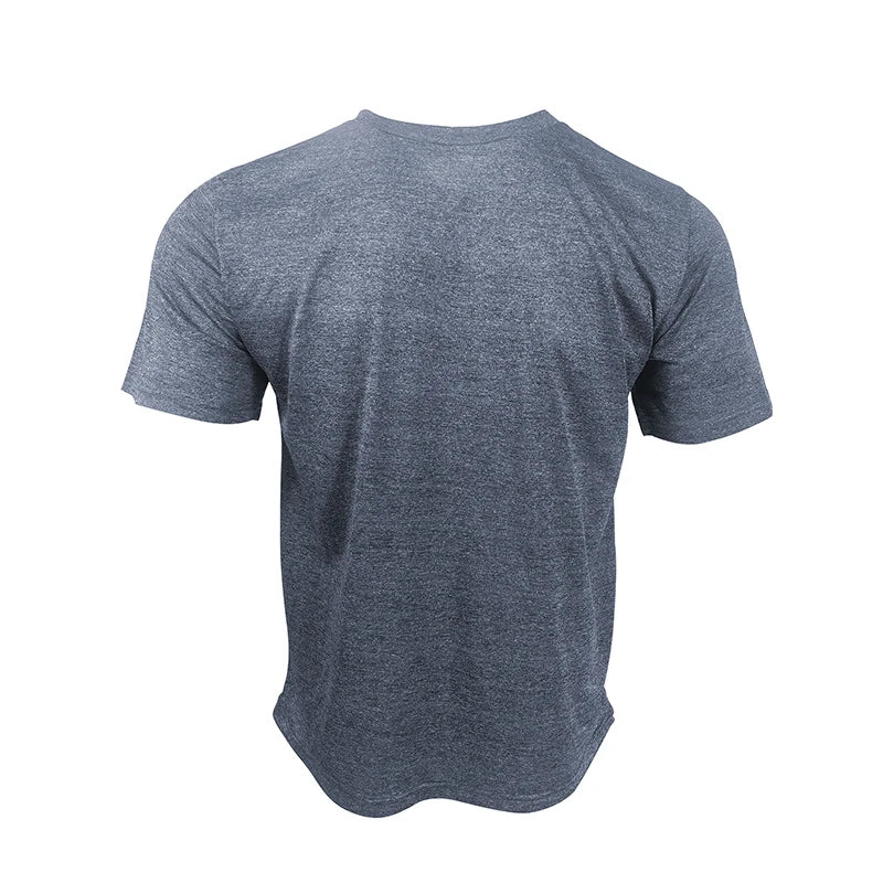 T-shirt slim respirant à séchage rapide pour homme, style Europe et États-Unis, haut de fitness, vêtements de sport, document solide, été, nouveau, 2024