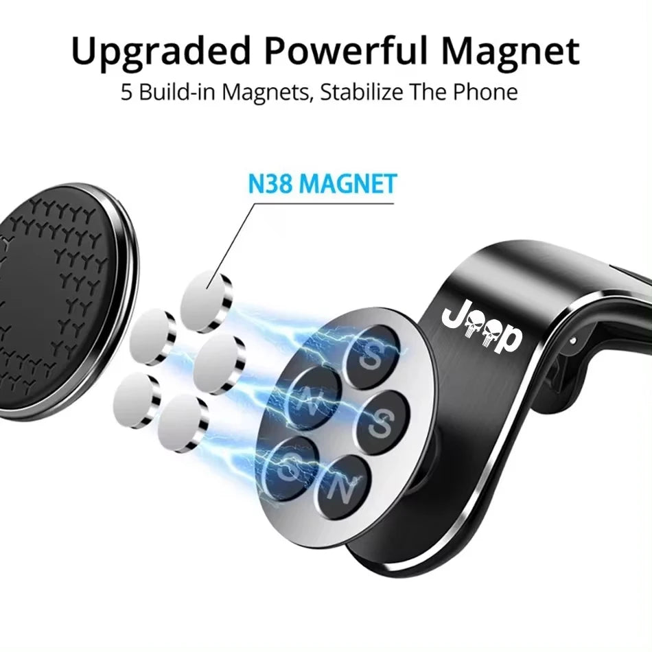 Support magnétique pour téléphone de voiture, Clip de ventilation pour Jeep Renegade Compass Grand Cherokee Wrangler jk Gladiator, accessoires de voiture