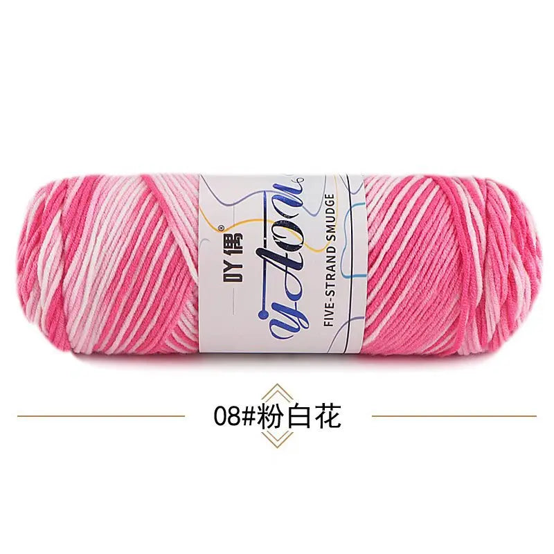 Fil à tricoter à la main en coton au lait coloré, 100g, section teinte au Crochet, ligne de fil, couverture, châle, chapeau, chaussettes, 200 mètres, 1 pièce