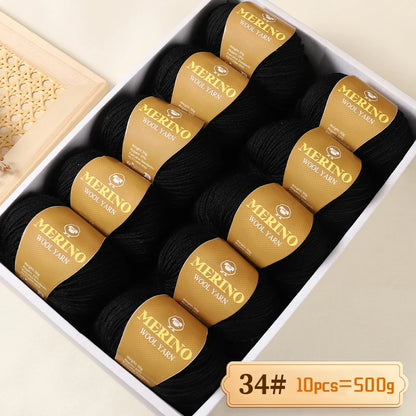 500 g de fil de laine d'alpaga mi-fin 212 de haute qualité, adapté au tricot de pulls, d'écharpes et de chapeaux, 10 écheveaux/paquet