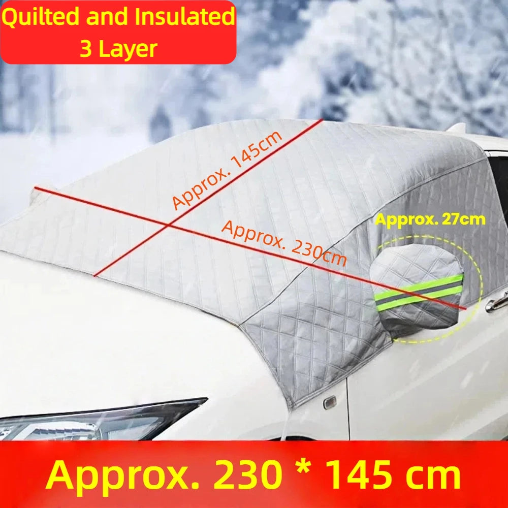 Bouclier de neige magnétique pour voitures – Housse de pare-brise robuste, protection contre le gel et pare-soleil toutes saisons |   Ajustement universel, installation facile