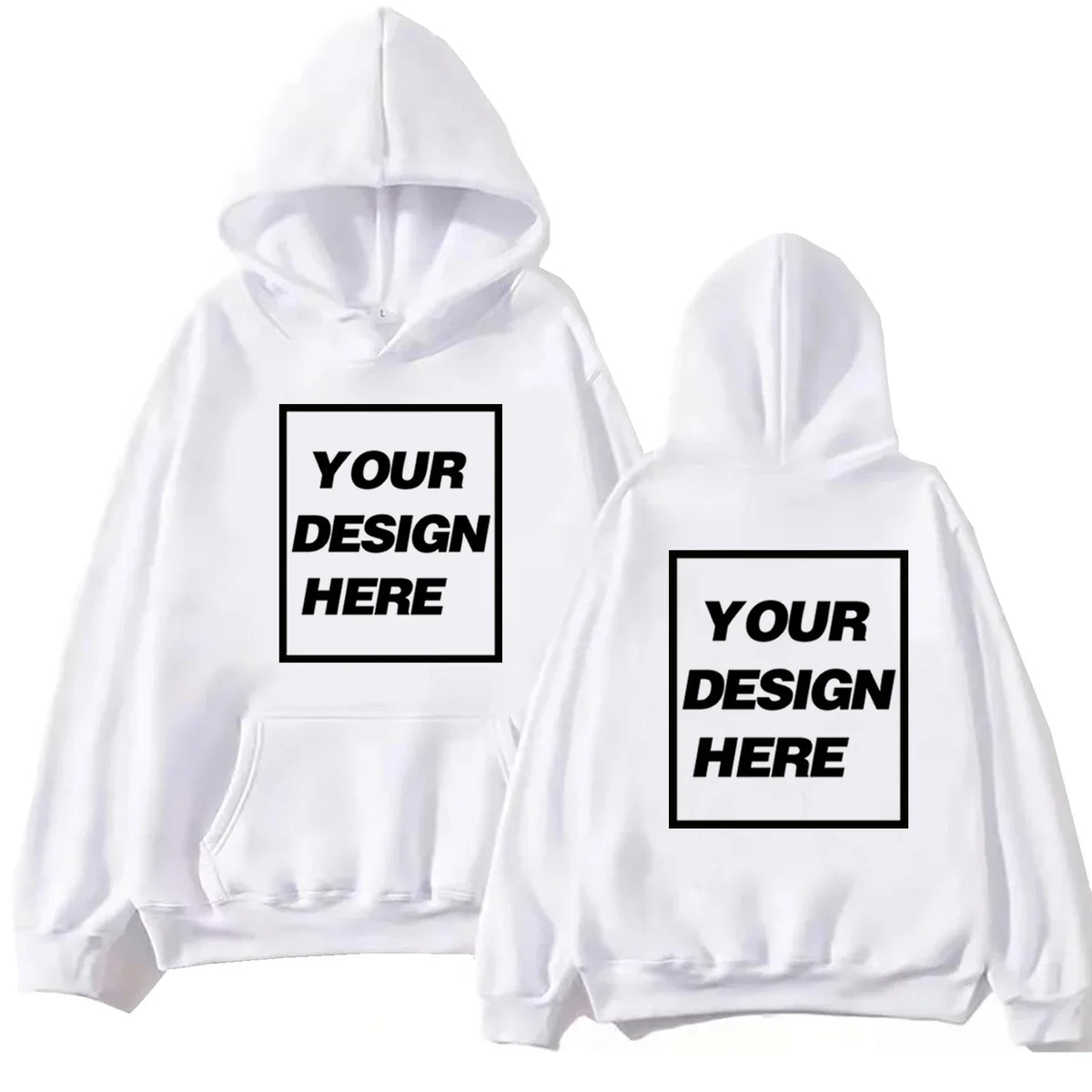 Sweat à capuche Harajuku personnalisé unisexe streetwear avec texte ou design