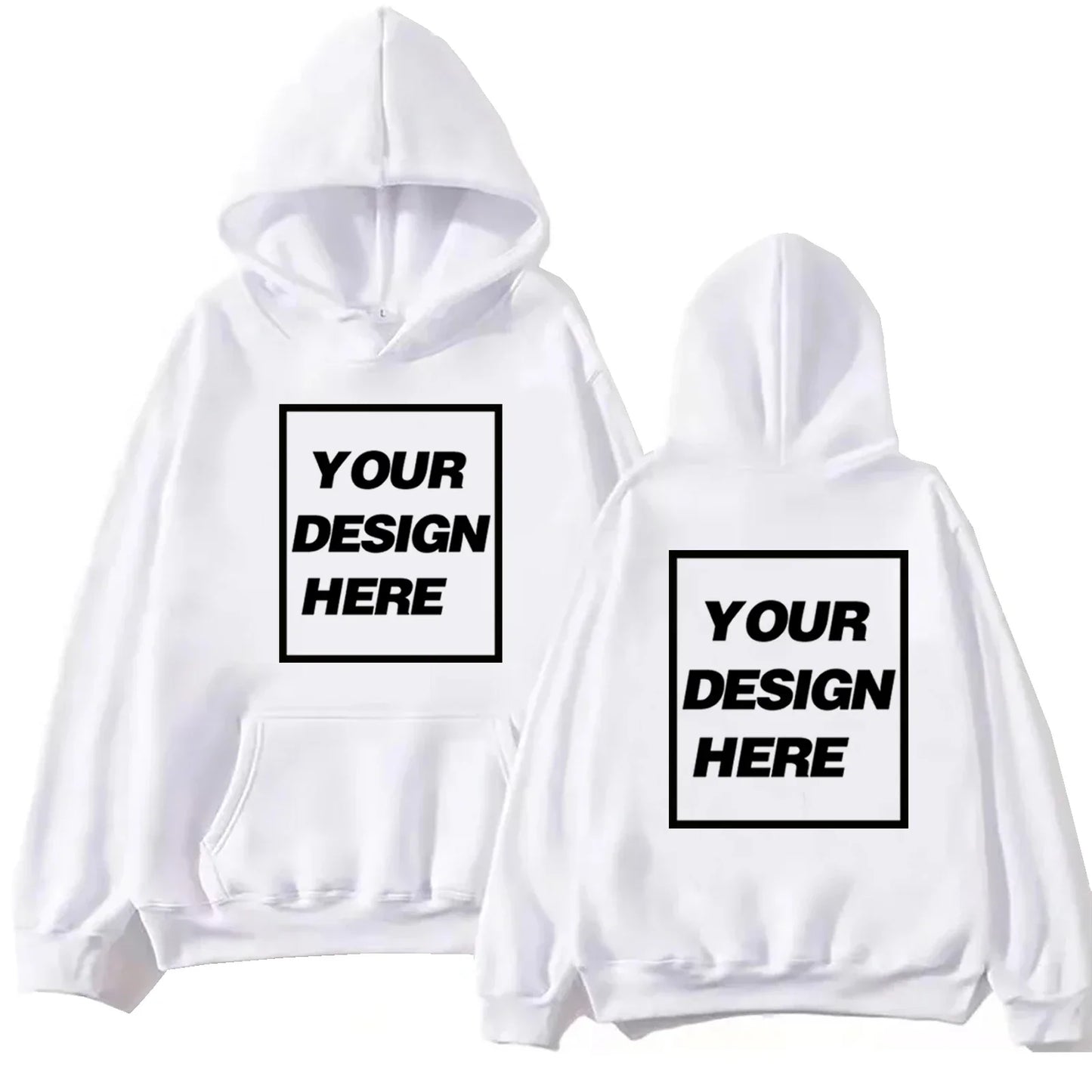 Sweat à capuche Harajuku personnalisé unisexe streetwear avec texte ou design