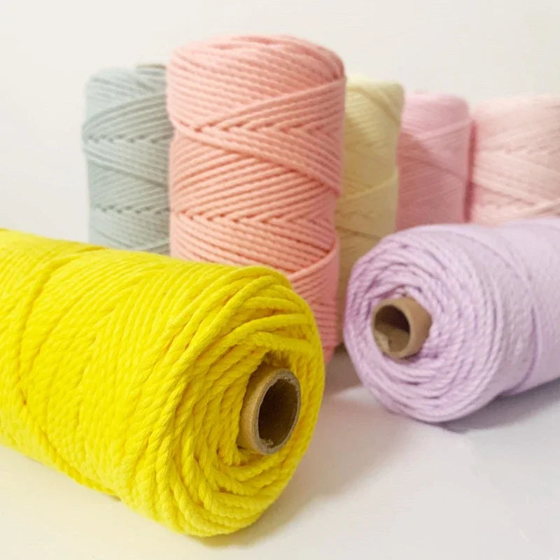 Corde en macramé de 2mm 100M, ficelle de coton, artisanat, couture, tentures murales faites à la main, style bohémien, décoration de maison pour fête de mariage
