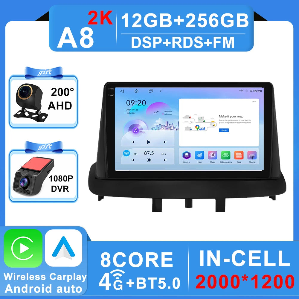 Android 16 pour Renault Megane 3 Fluence Samsung SM3 2008 - 2017 lecteur multimédia DSP CarPlay GPS autoradio