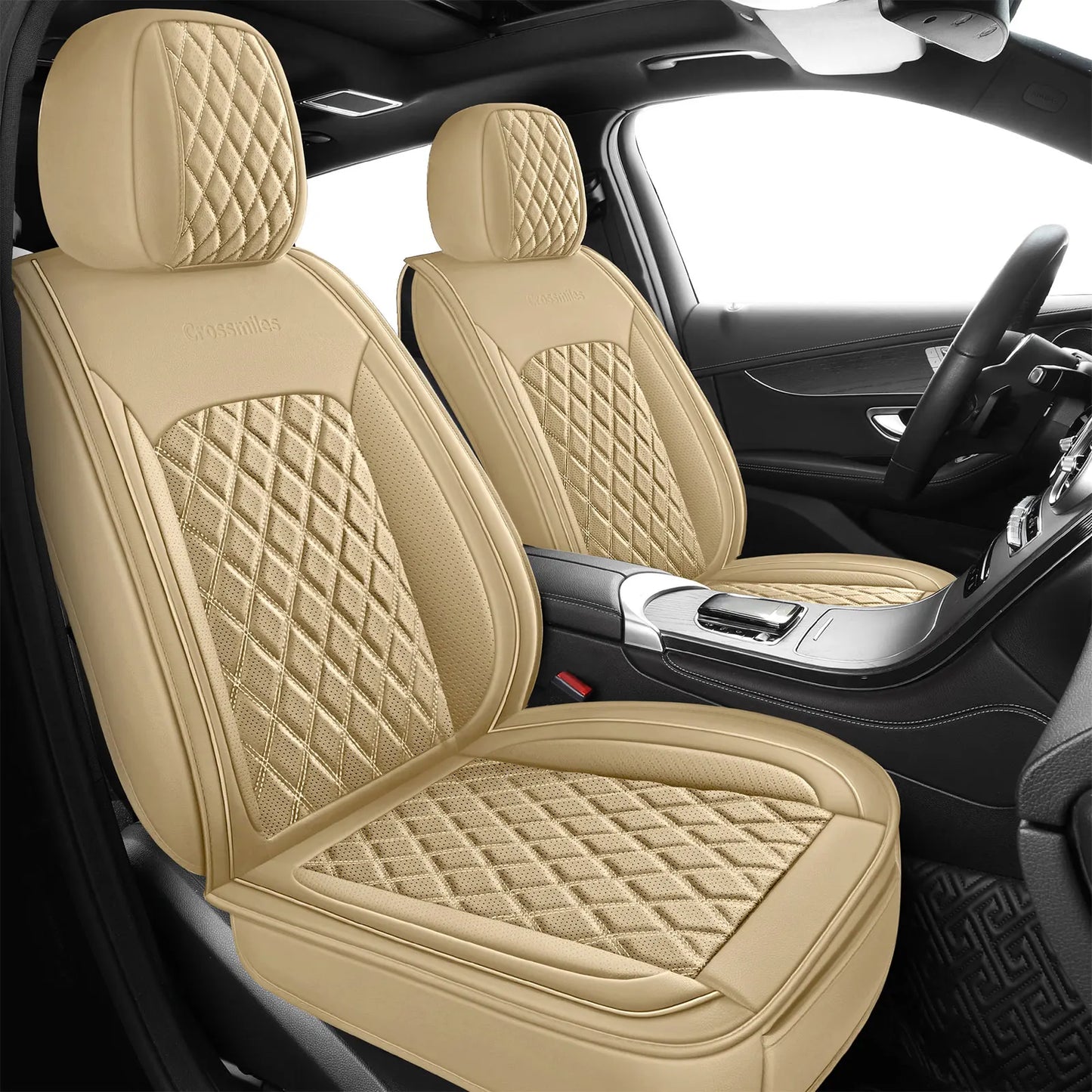 5 pièces housse de siège de voiture en cuir protecteur siège imperméable housses de siège automobile ensembles complets respirant ajustement universel couverture de sièges complets