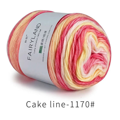 Fil à gâteau dégradé pour tricoter à la main, fil coloré au Crochet, Section moyenne et épaisse, fil arc-en-ciel en laine de coton teint, 100 g/pièce