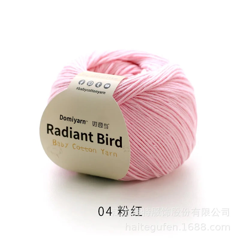 Fil de coton pur 100% biologique, fil pour bébé 50g pour tricoter, crochet et artisanat, crochet tissé à la main, pull, chapeau, fil d'écharpe