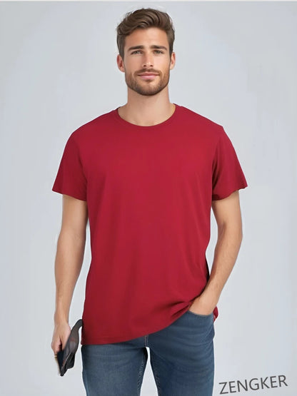 T-shirt d'été à manches courtes pour hommes, col rond, demi-manches, grande taille, en coton, couleur unie, hauts surdimensionnés 12XL, 10XL 9XL