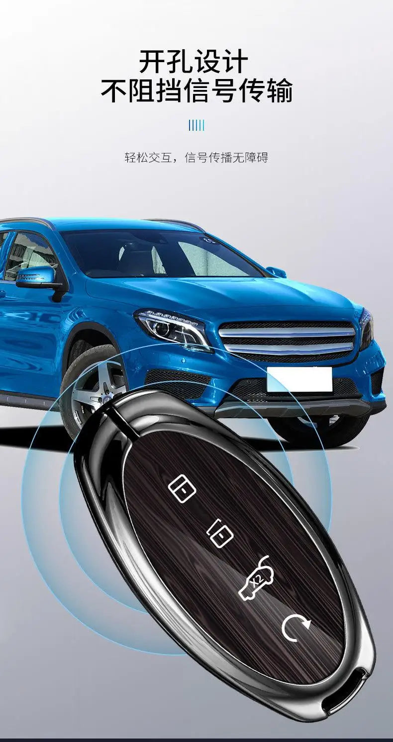 Housse de luxe en alliage de zinc pour BYD Yangwang U8 / U9 / U7 – Coque de protection premium avec porte-clés, accessoires d'intérieur de voiture