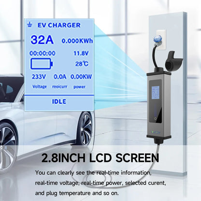 WUFEN GBT 32A 7KW chargeur EV Portable GBT chargeur de véhicule électrique avec support GB/T câble de chargement Wi-Fi Bluetooth APP contrôle