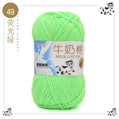 Fil à tricoter en coton au lait, 5 brins, 50g, pour bricolage de sacs de poupée, fil, écharpe, chaussettes