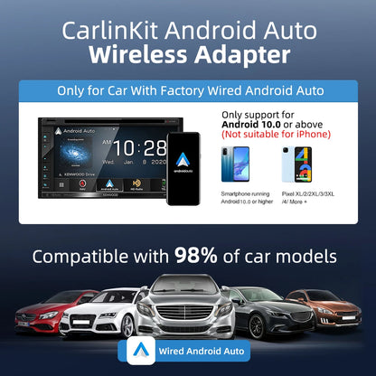 2026 CarlinKit Android Auto adaptateur sans fil Smart Ai Box Plug and Play Bluetooth WiFi connexion automatique pour les voitures automatiques Android filaires
