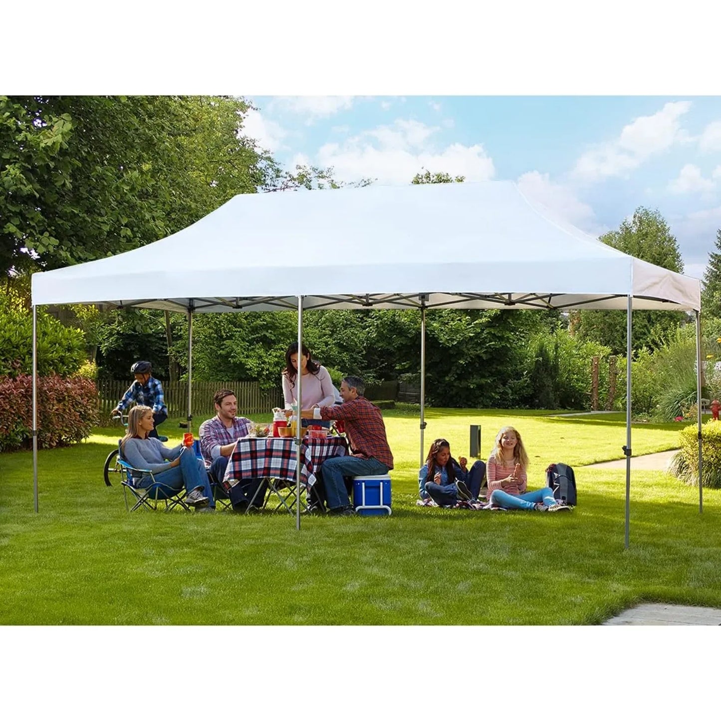 Tente pliante 10' x 20', auvent commercial instantané avec sac de transport, 6 sacs de sable, auvents d'extérieur pour festival, personnalisable