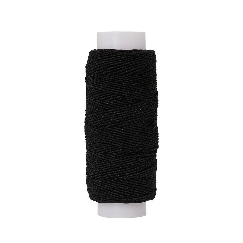 Fil élastique noir et blanc de 20m, corde élastique de 0.6mm, très fin, haute élasticité, ligne inférieure pour Machine à coudre, ligne de liaison pour vêtements de bricolage