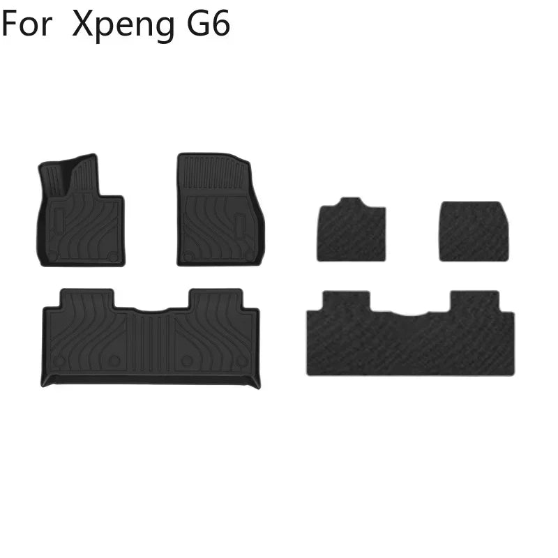 Tapis de Sol Antidérapants Imperméables pour Xpeng G6 2023 2024, Doublure de Chargement Avant et Arrière, Polymères de Coffre, Accessoires
