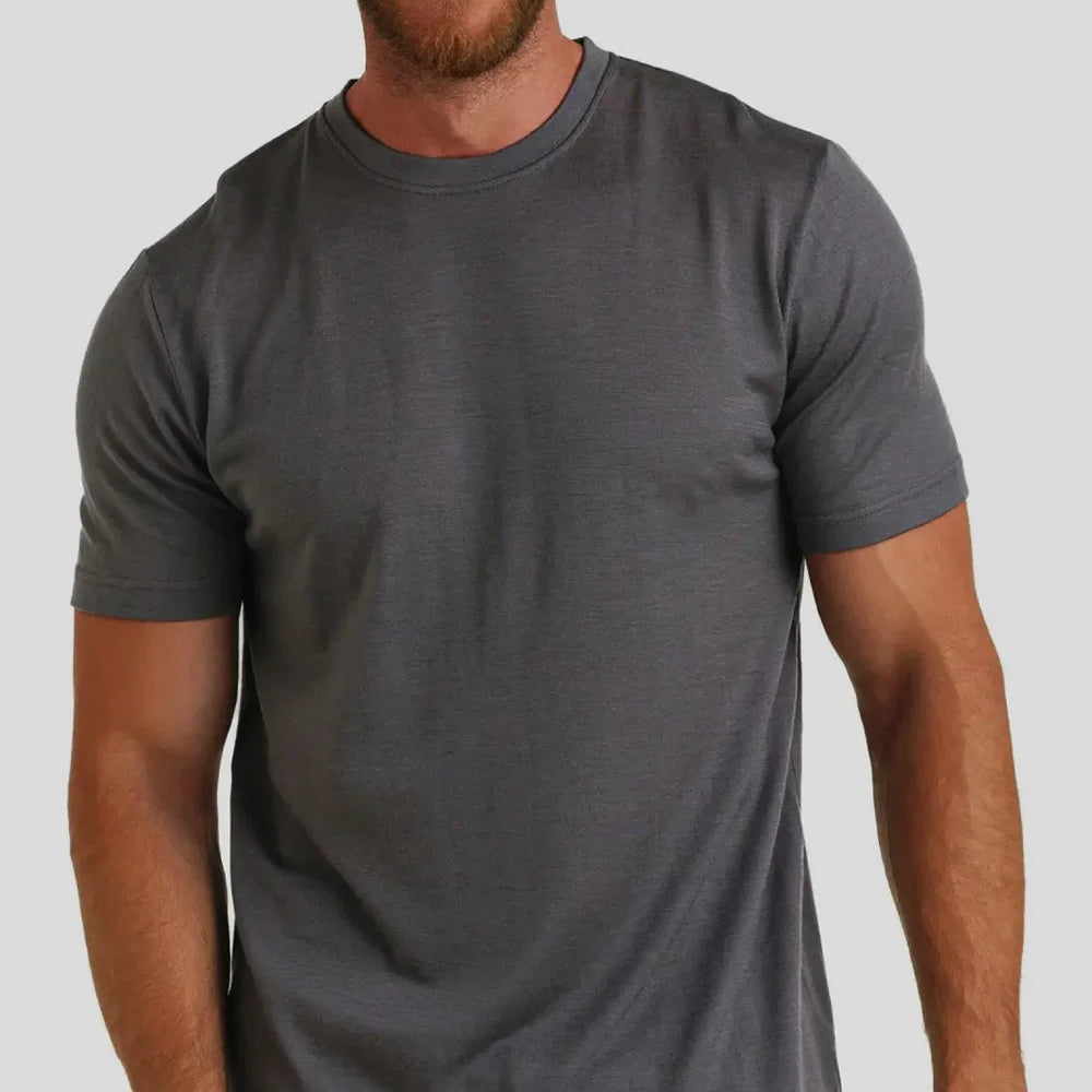 T-Shirt avec couche de Base en laine mérinos pour hommes, 180GSM, évacuant l'humidité, respirant, séchage rapide, Anti-odeur, taille ASIA