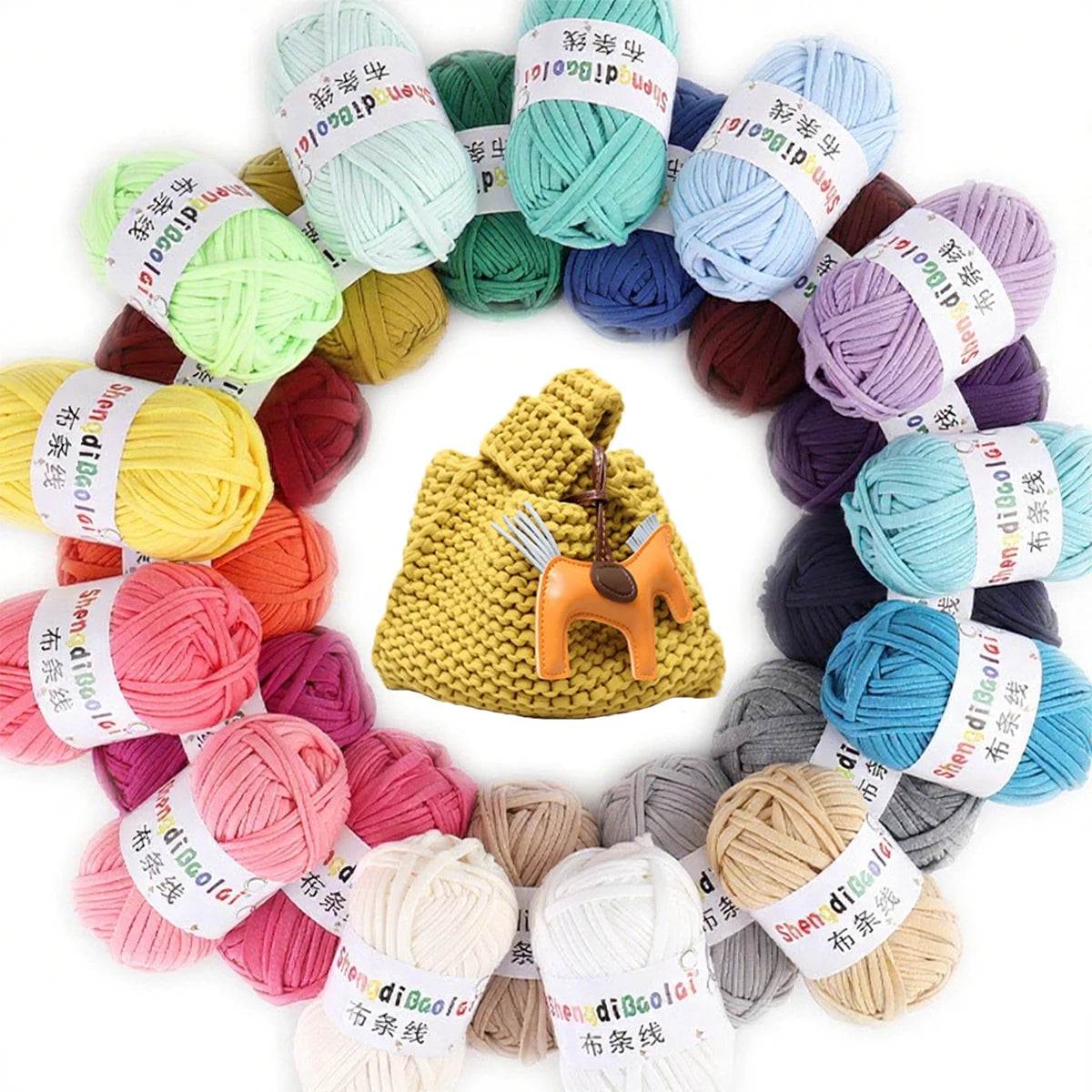 Fil en tissu élastique de 100g 30m de haut, épais, fait à la main, sac tricoté au Crochet, panier de rangement, paquet de matériel de fil au Crochet