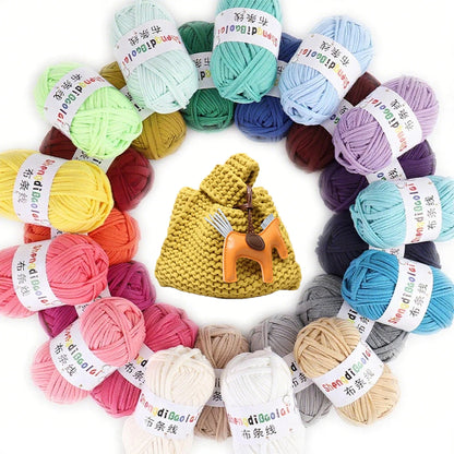 Fil en tissu élastique de 100g 30m de haut, épais, fait à la main, sac tricoté au Crochet, panier de rangement, paquet de matériel de fil au Crochet