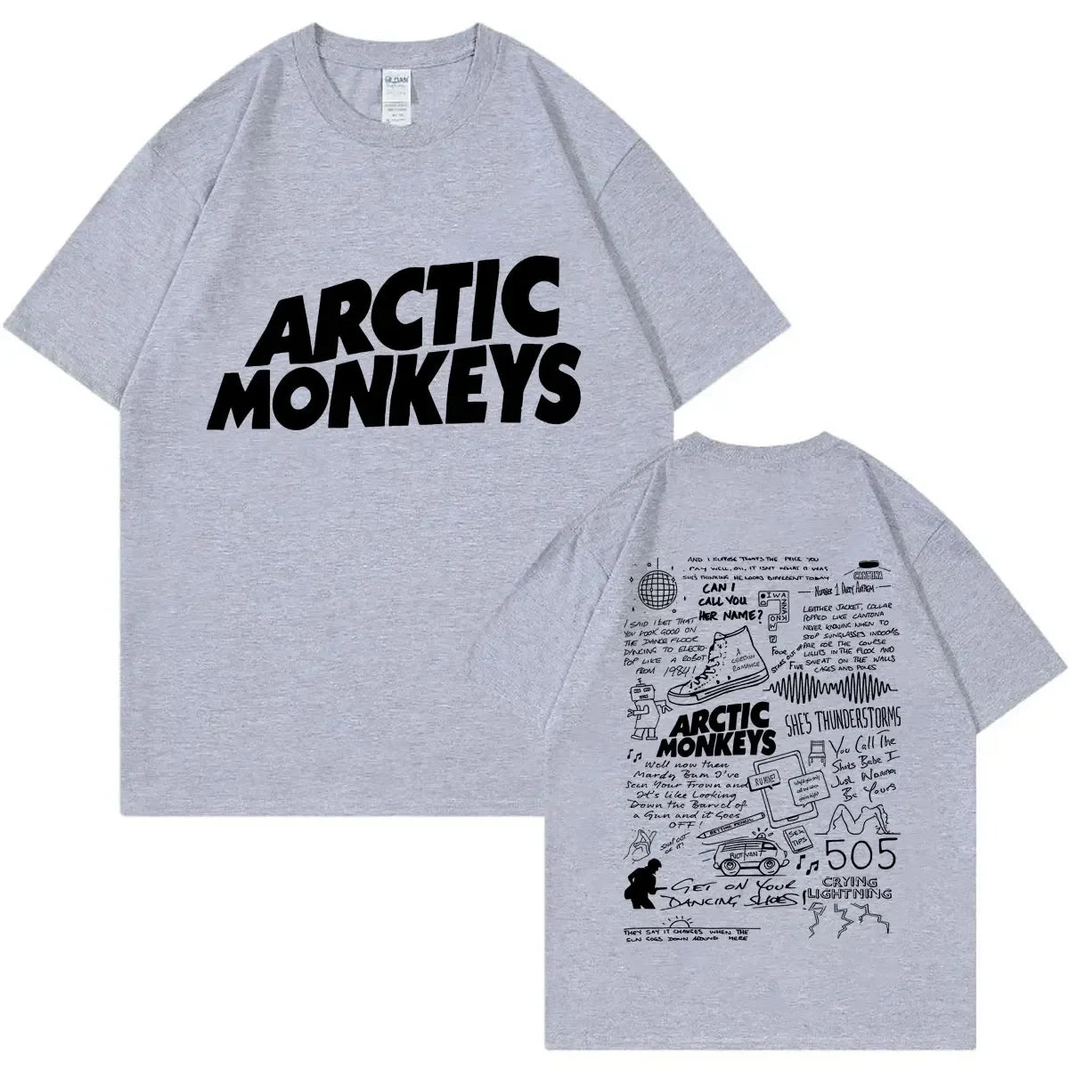 Arctic Monkey Lyrics Limited Design Graphic T Shirts pour femmes, T-shirt en coton, Rock Respzed, Harajuku, Hip Hop Trend Économie, Mode