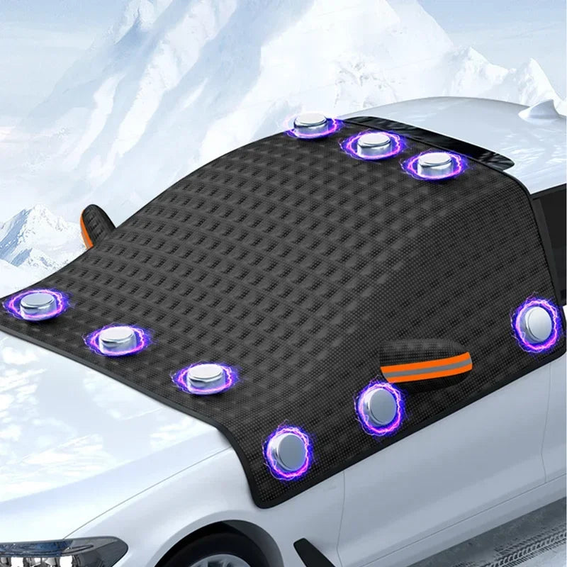 Couverture de neige de fenêtre de voiture d'hiver couverture de neige de pare-brise de voiture magnétique de grande taille couverture de pare-brise de neige antigel couvre pare-soleil en verre